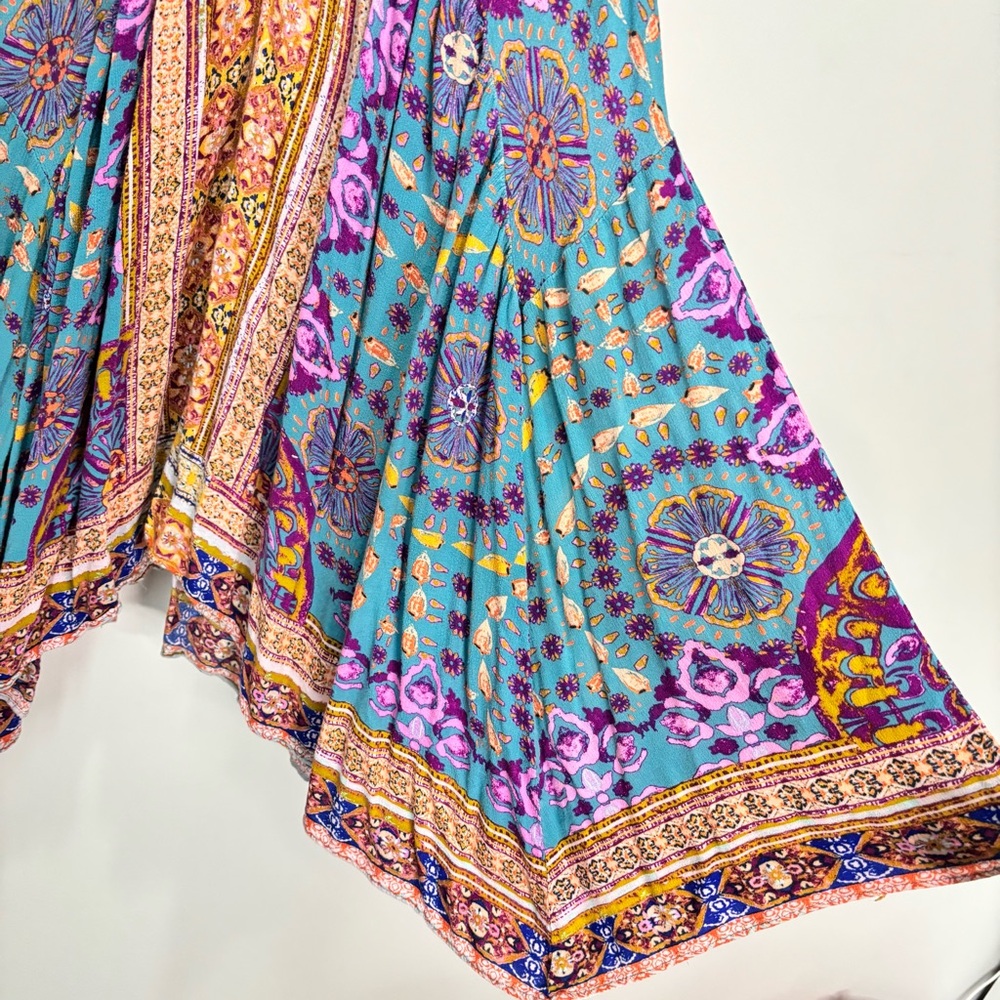 Free People Patchwork Floral Boho Fairy Tunic Top Beach Cottagecore Small-Medium - Picture 5 of 16